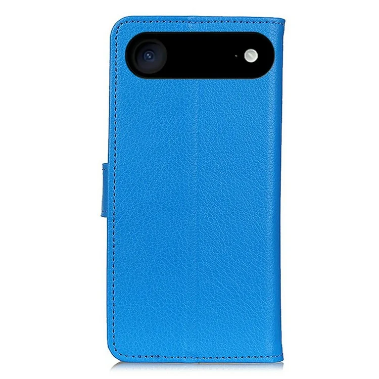For iPhone 17 Air Wallet Case PU Leather Phone Cover Litchi Texture - Blue
