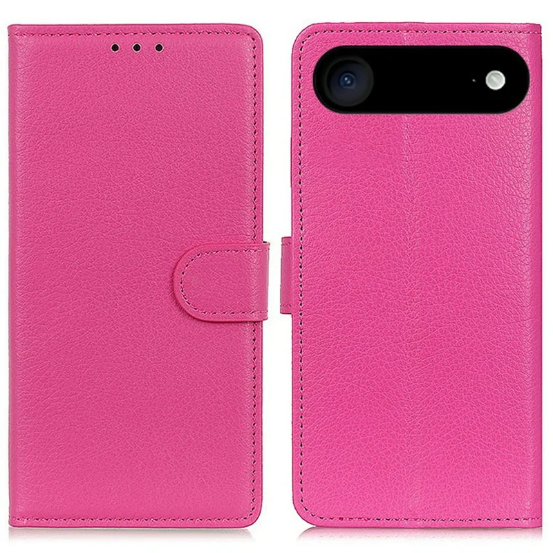 For iPhone Air Wallet Case PU Leather Phone Cover Litchi Texture - Rose
