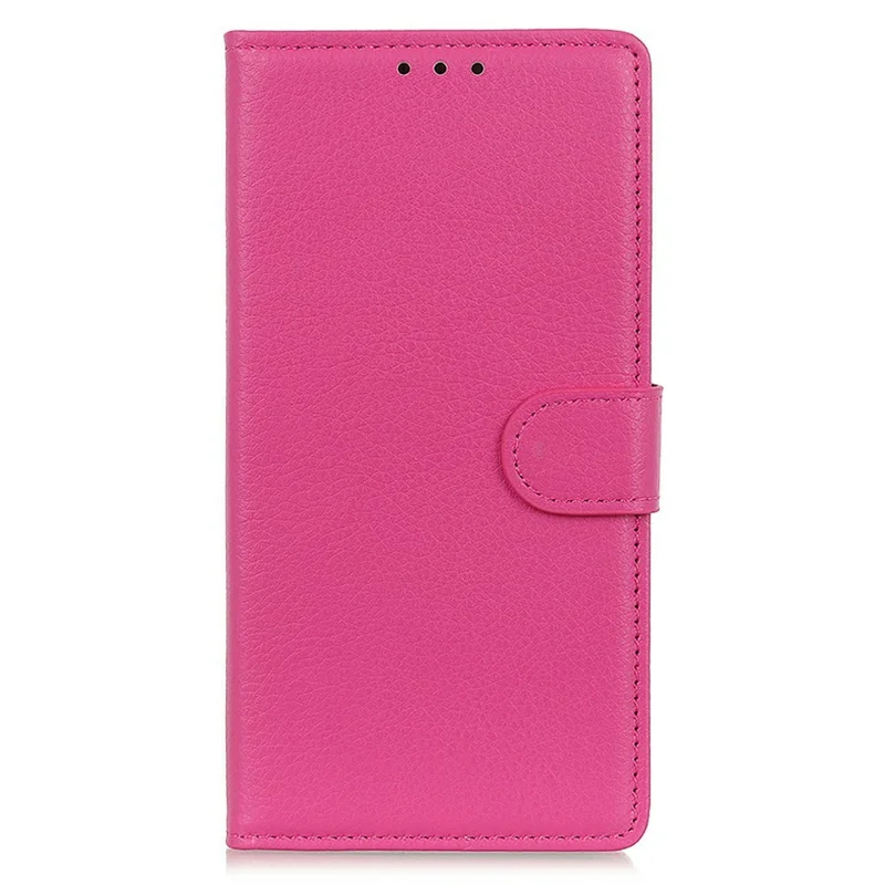 For iPhone 17 Pro Wallet Case PU Leather Phone Cover Litchi Texture - Rose