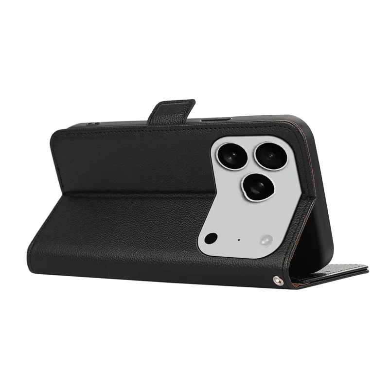 ABEEL Per iPhone 17 Pro Cover in Pelle Effetto Liscia con Blocco RFID - Nero
