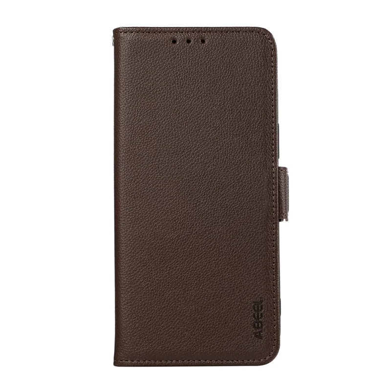 ABEEL For iPhone 17 Pro Case Litchi Texture Leather RFID Blocking Phone Cover - Brown