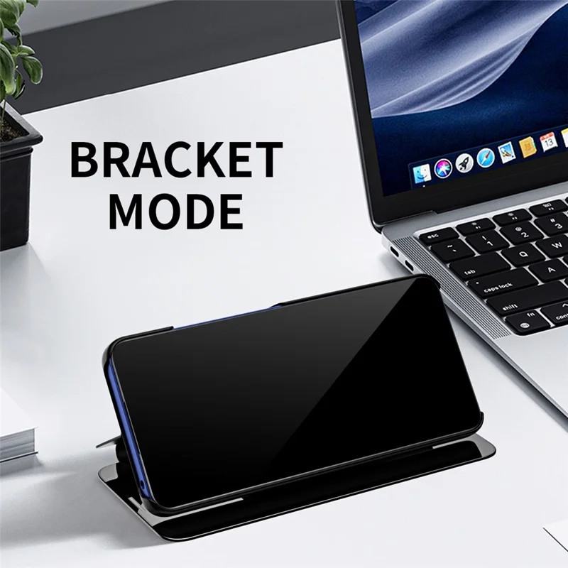 For Xiaomi Redmi Note 14 4G (164.84mm) Case View Window Stand Leather Flip Phone Cover - Sky Blue