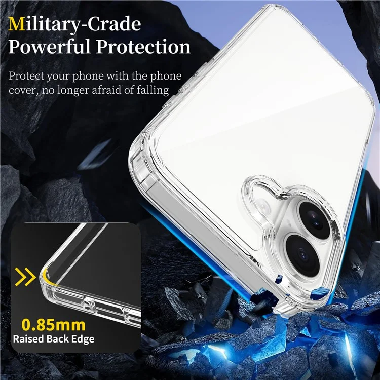Cover posteriore trasparente antiurto per iPhone 17 in TPU + Acrilico