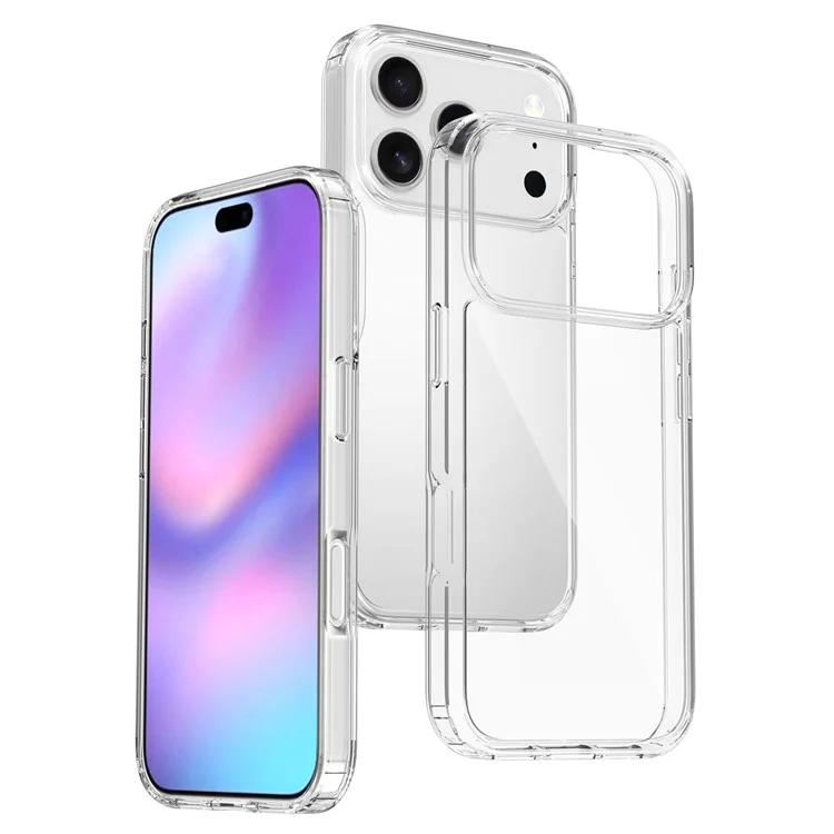 For iPhone 17 Pro Clear Case TPU + Acrylic Shockproof Phone Back Cover