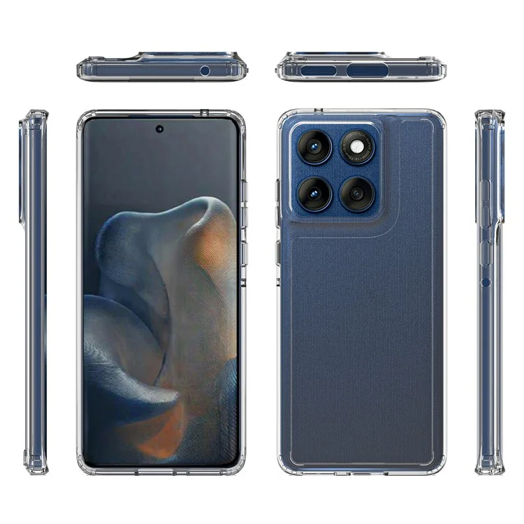 Étui Transparent pour Motorola Edge 60 Fusion 5G / 60s 5G / 60 5G TPU + Coque Arrière de Téléphone Antichoc en Acrylique