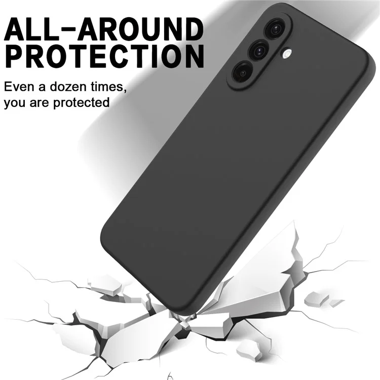 Für Samsung Galaxy F56 5G / M56 5G Flüssig-Silikon-Hülle Handygehäuse mit Handschlaufe - Schwarz