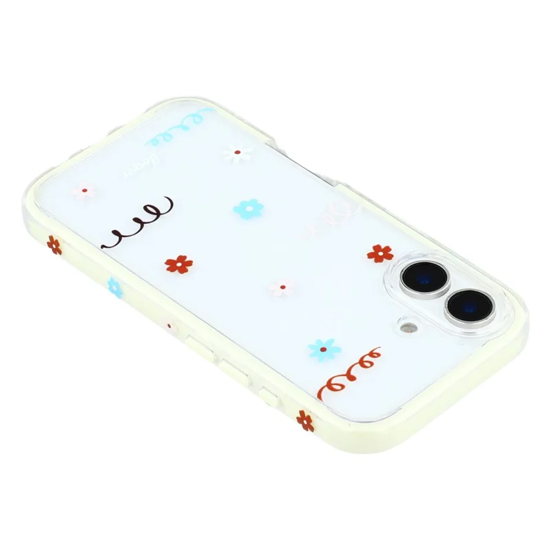 Coque iPhone 16 Série Tournesol TPU + Acrylique Housse Transparente - Beige