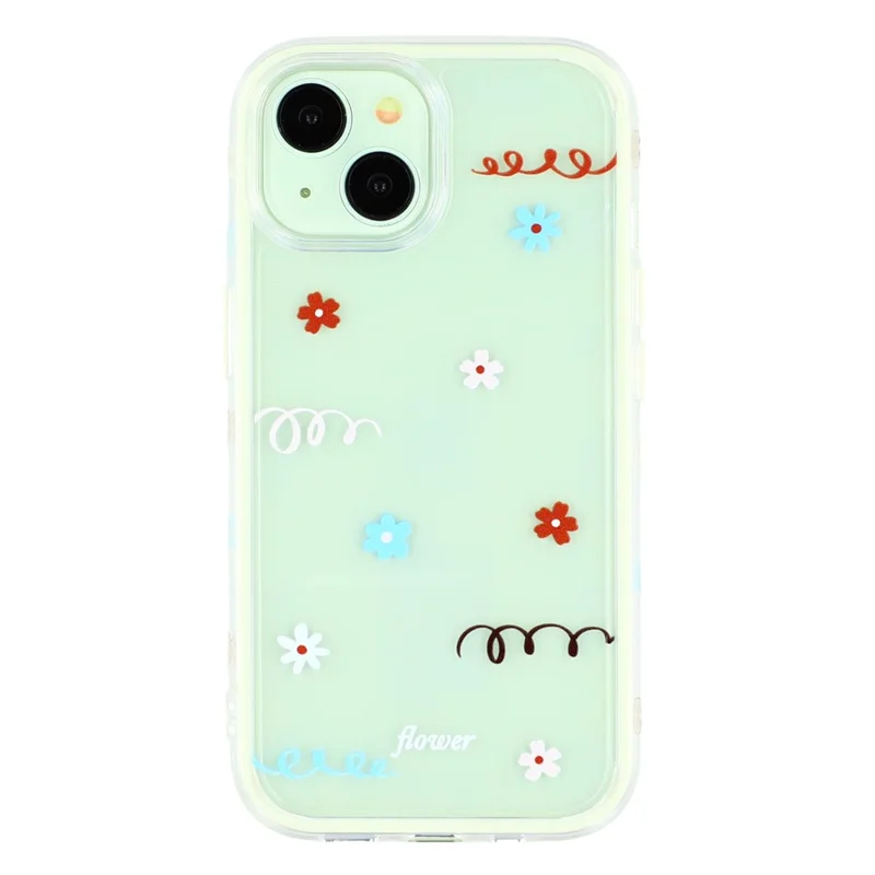 Cover per iPhone 15 Serie Girasole TPU + Acrilico Trasparente - Beige