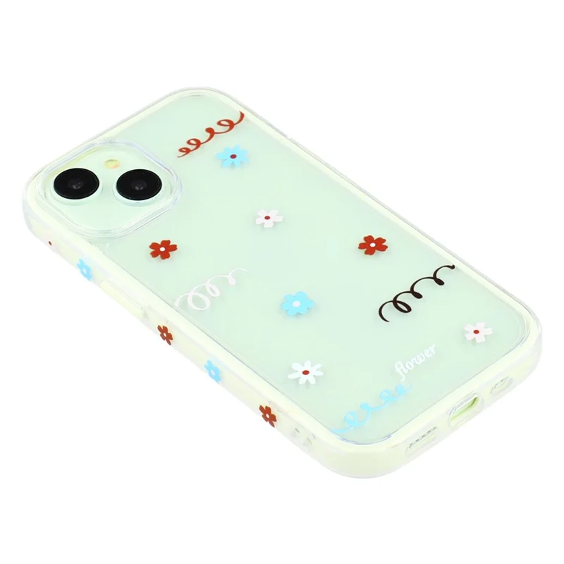 Cover per iPhone 15 Serie Girasole TPU + Acrilico Trasparente - Beige
