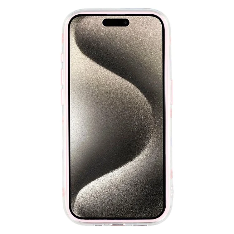 For iPhone 15 Pro Case Sunflower Series TPU + Acrylic Clear Phone Back Cover - Pink