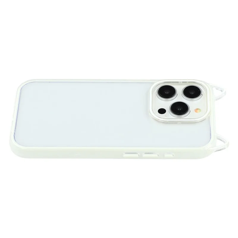 For iPhone 15 Pro Max Case Cat Ear Design TPU + Acrylic Clear Phone Back Cover - Beige