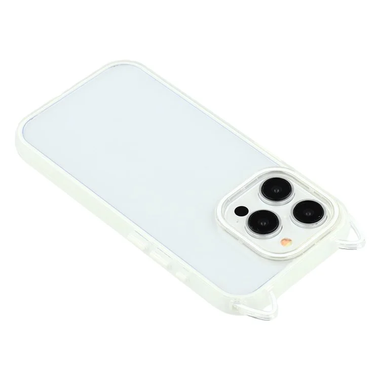 Funda para iPhone 13 Pro Max con Diseño de Orejas de Gato, TPU + Acrílico, Carcasa Transparente - Beige