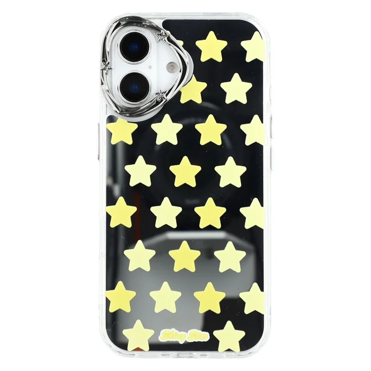 For iPhone 16 Plus Case Star Mirror Series TPU + Acrylic Phone Back Cover