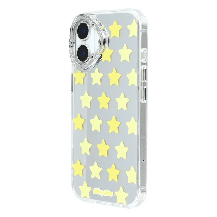 For iPhone 16 Plus Case Star Mirror Series TPU + Acrylic Phone Back Cover