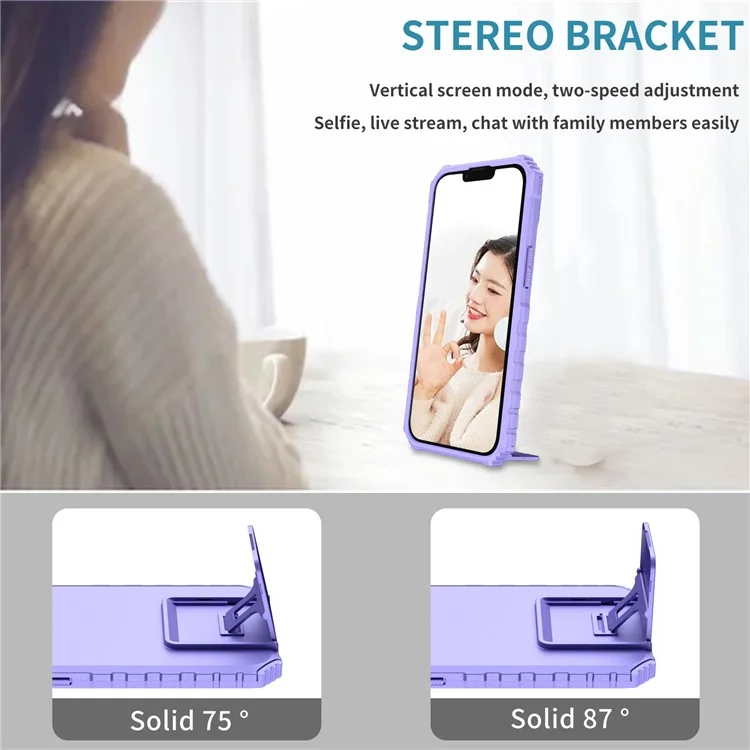 Für Samsung Galaxy A06s Hülle mit Kamera-Schieber PC + TPU Handyhülle mit Ständer - Lila