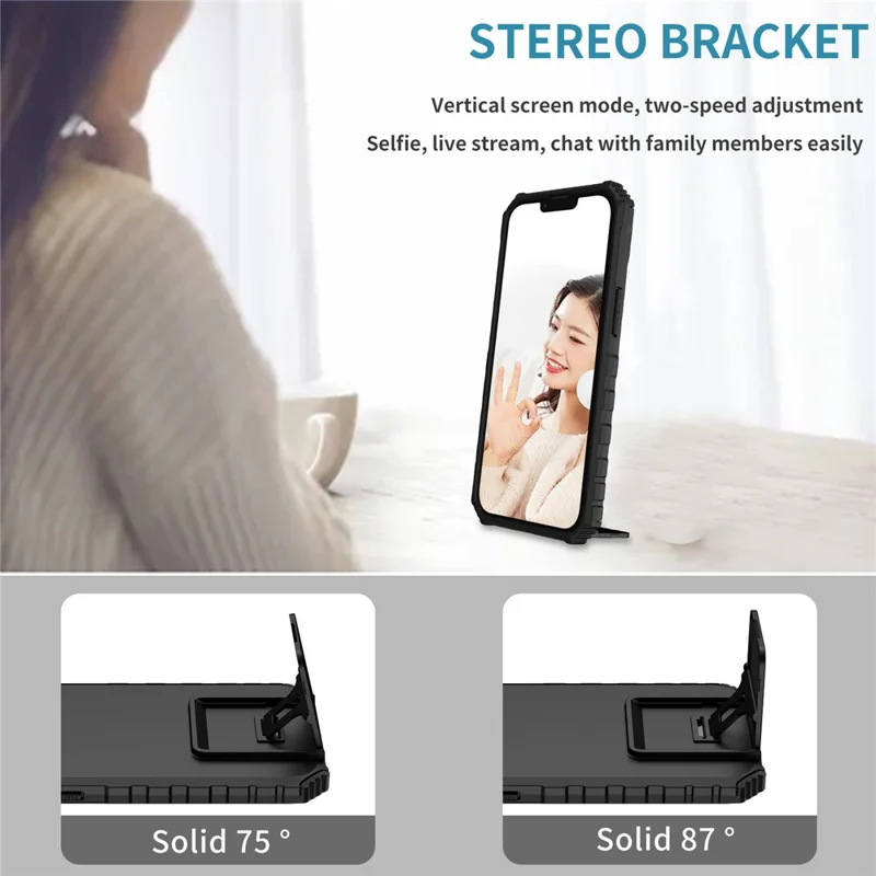 For Samsung Galaxy S23 FE Case Camera Slider PC + TPU Phone Cover with Kickstand - Black