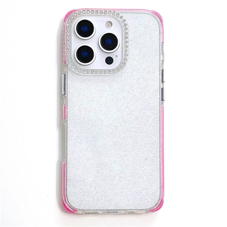 Étui pour iPhone 16 Pro Max Décoré de Strass Brillant TPU Antichoc - Rose