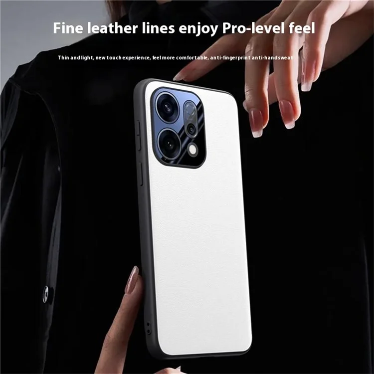 Cover per Oppo Reno14 5G in Pelle PU + PC + TPU - Nero