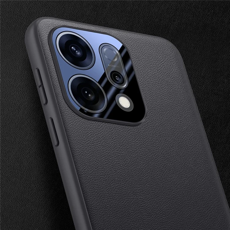 Cover per Oppo Reno14 5G in Pelle PU + PC + TPU - Nero