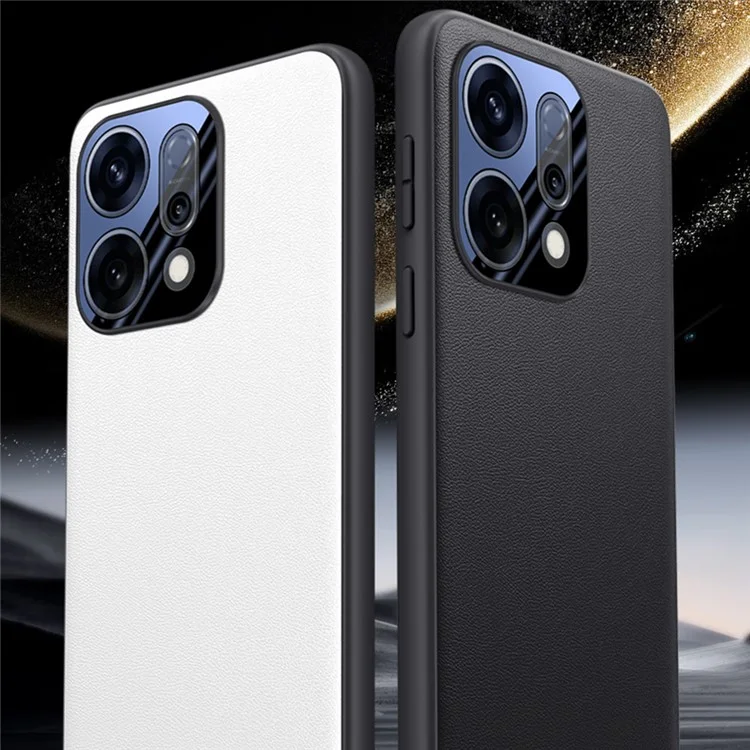 Cover per Oppo Reno14 5G in Pelle PU + PC + TPU - Nero