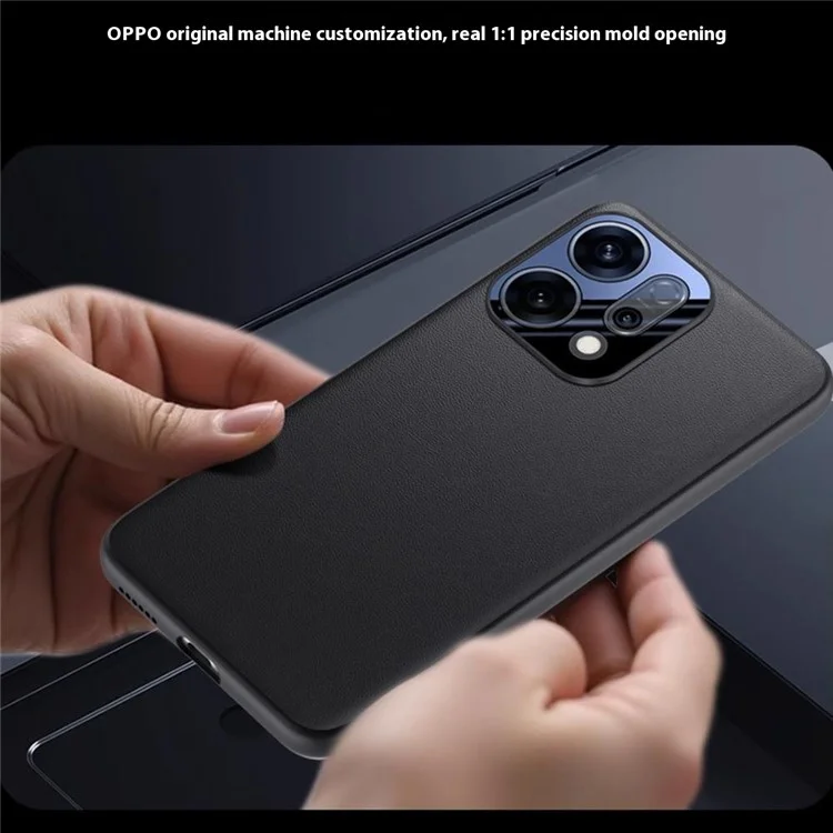 Funda para Oppo Reno14 Pro 5G de Cuero PU + PC + TPU Carcasa Protectora - Negro