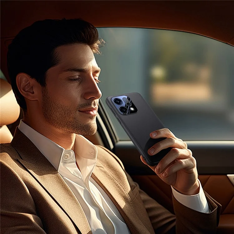 Funda para Oppo Reno14 Pro 5G de Cuero PU + PC + TPU Carcasa Protectora - Negro