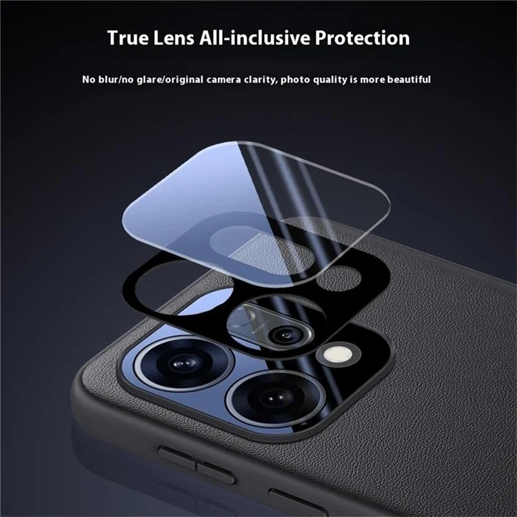 Funda para Oppo Reno14 Pro 5G de Cuero PU + PC + TPU Carcasa Protectora - Negro
