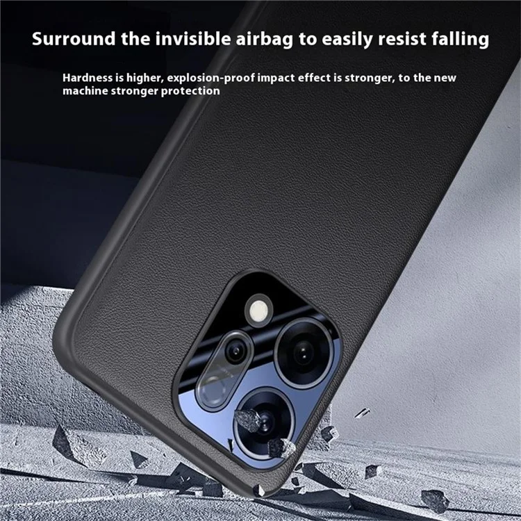 Funda para Oppo Reno14 Pro 5G de Cuero PU + PC + TPU Carcasa Protectora - Negro