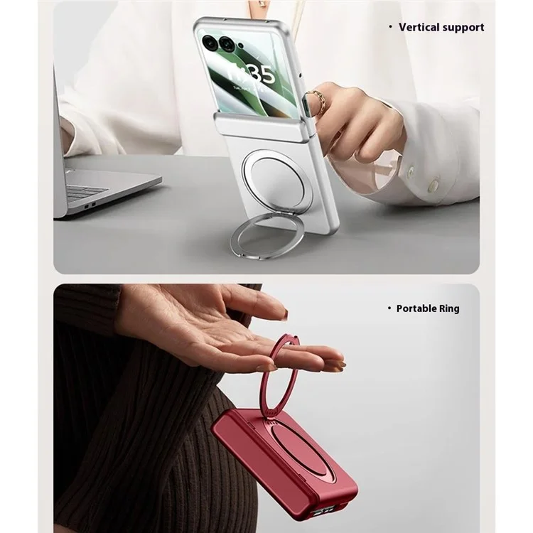 Capa para Motorola Razr 60 Ultra 5G Compatível com MagSafe com Suporte, Acabamento Skin Touch em PC, com Protetor de Tela Integrado - Preto