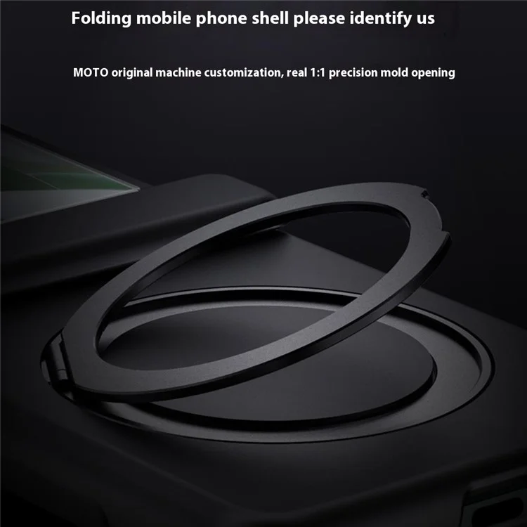 Capa para Motorola Razr 60 Ultra 5G Compatível com MagSafe com Suporte, Acabamento Skin Touch em PC, com Protetor de Tela Integrado - Preto
