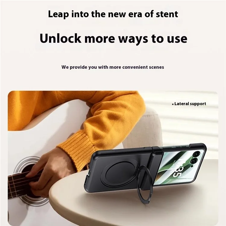 Capa para Motorola Razr 60 Ultra 5G Compatível com MagSafe com Suporte, Acabamento Skin Touch em PC, com Protetor de Tela Integrado - Preto