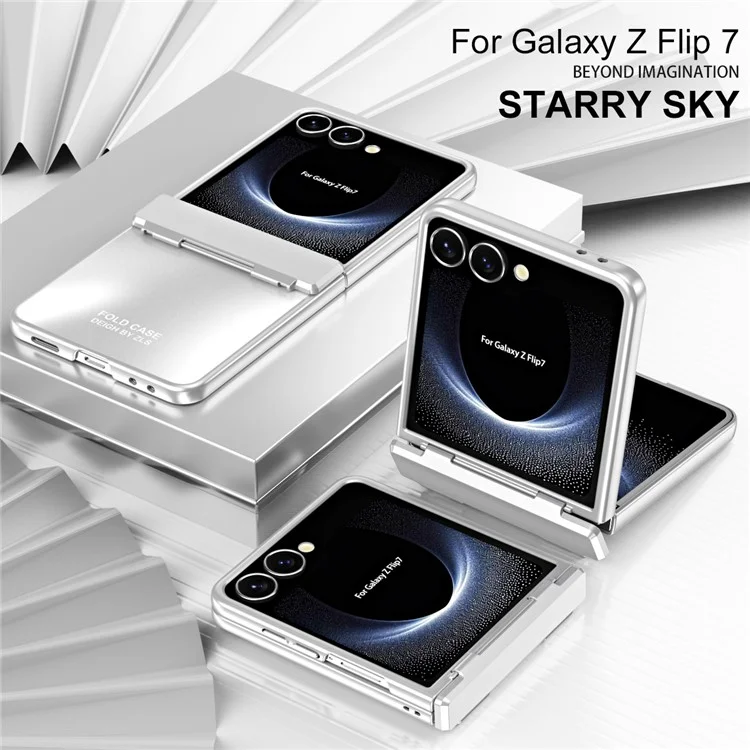 Für Samsung Galaxy Z Flip7 5G Hülle Elektrolytische Hartplastik Schutzhülle für Smartphones - Silber