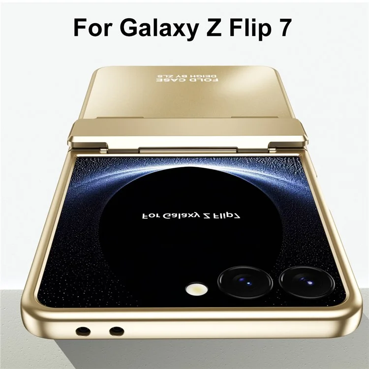 Funda Electrochapada Dura de PC para Samsung Galaxy Z Flip7 5G con Protector de Pantalla - Oro