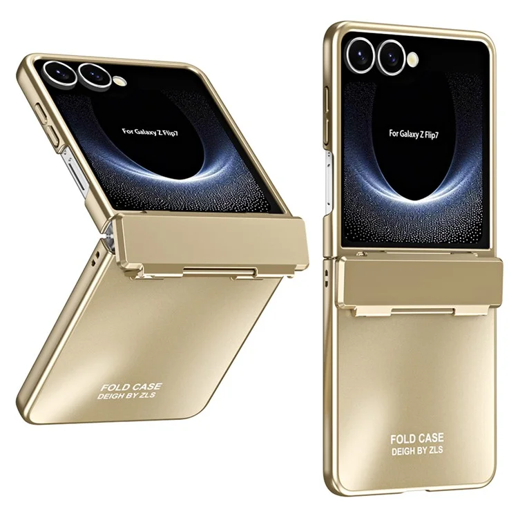 Funda Electrochapada Dura de PC para Samsung Galaxy Z Flip7 5G con Protector de Pantalla - Oro