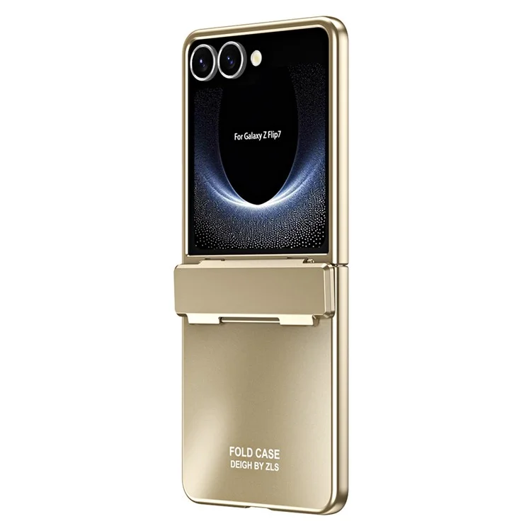 Funda Electrochapada Dura de PC para Samsung Galaxy Z Flip7 5G con Protector de Pantalla - Oro