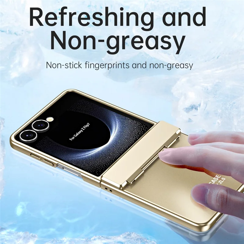 For Samsung Galaxy Z Flip7 5G Case Electroplating Hard PC Protective Phone Cover with Screen Protector - Silver