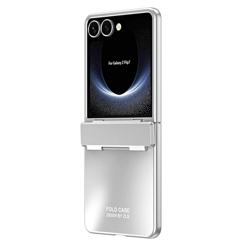 For Samsung Galaxy Z Flip7 5G Case Electroplating Hard PC Protective Phone Cover with Screen Protector - Silver