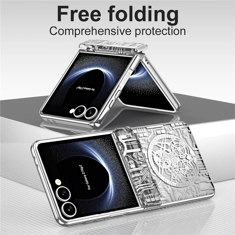 Für Samsung Galaxy Z Flip7 5G Hülle Mechanische Legende Galvanisierte PC Handyhülle - Silber