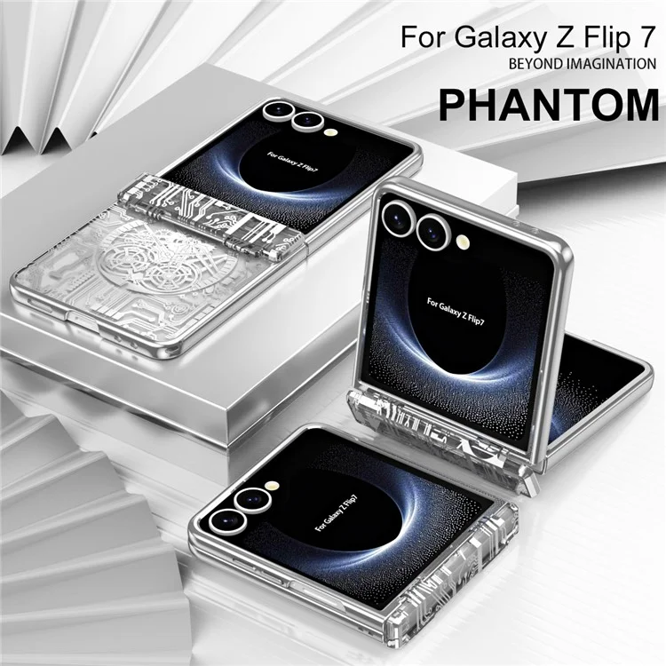 Für Samsung Galaxy Z Flip7 5G Hülle Mechanische Legende Galvanisierte PC Handyhülle - Silber