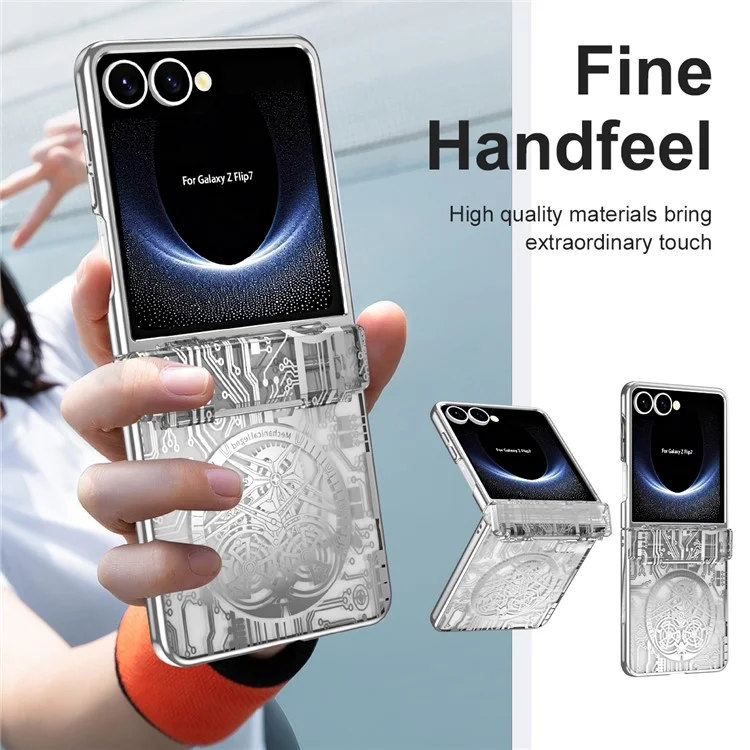Für Samsung Galaxy Z Flip7 5G Hülle Mechanische Legende Galvanisierte PC Handyhülle - Silber
