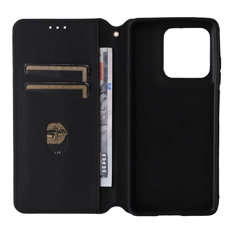 Étui Portefeuille pour Motorola Edge 60 Pro 5G - Motif Losange en Cuir Imprimé - Argent