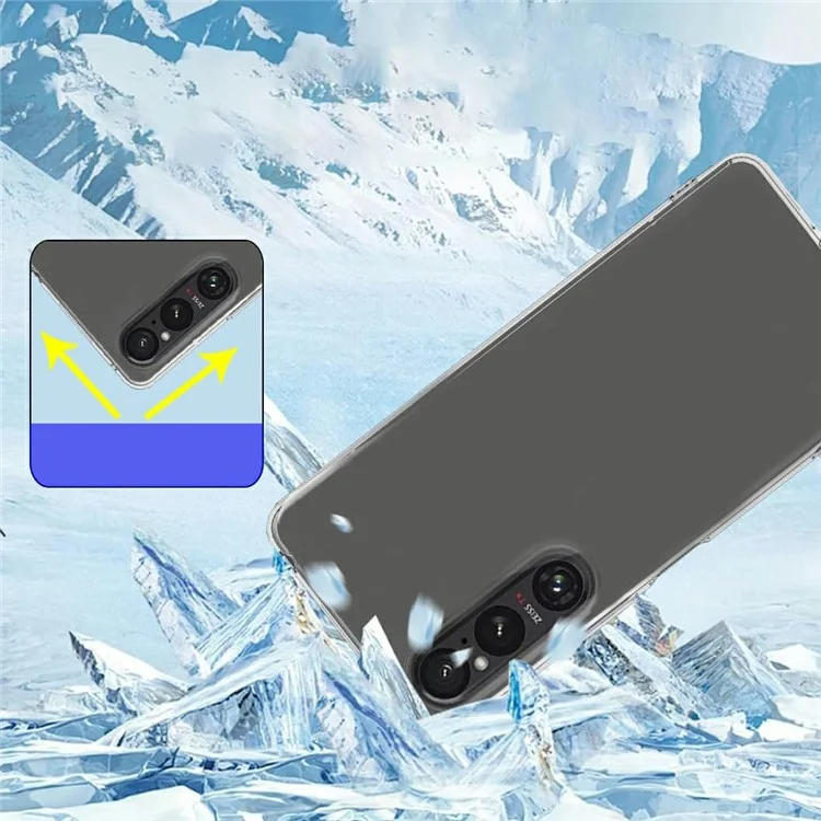 For Sony Xperia 1 VII Clear TPU Anti-Scratch Phone Case + 2.5D Arc Edge Screen Protector