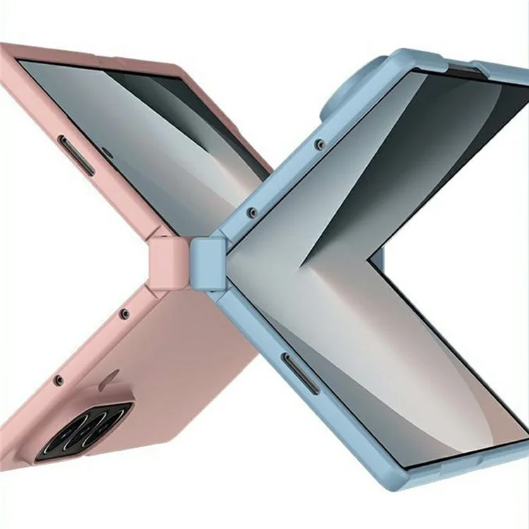 ABEEL для Samsung Galaxy Z Fold7 5G Чехол с эффектом кожи, пластиковая накладка с защитой шарнира - Черный