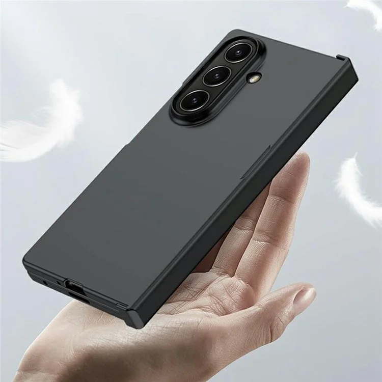 ABEEL для Samsung Galaxy Z Fold7 5G Чехол с эффектом кожи, пластиковая накладка с защитой шарнира - Черный