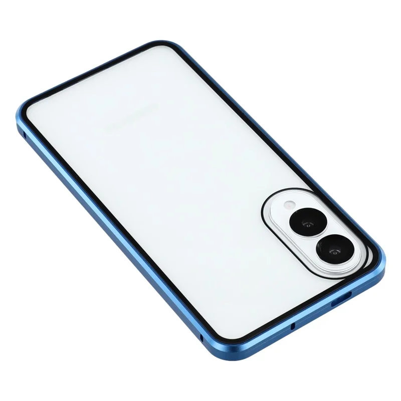 For Samsung Galaxy S25 Edge Case with Anti-Spy Screen Protector Tempered Glass Metal Phone Cover Magnetic Clasp - Dark Blue