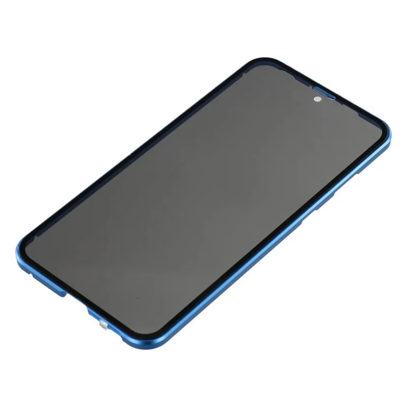 For Samsung Galaxy S25 Edge Case with Anti-Spy Screen Protector Tempered Glass Metal Phone Cover Magnetic Clasp - Dark Blue