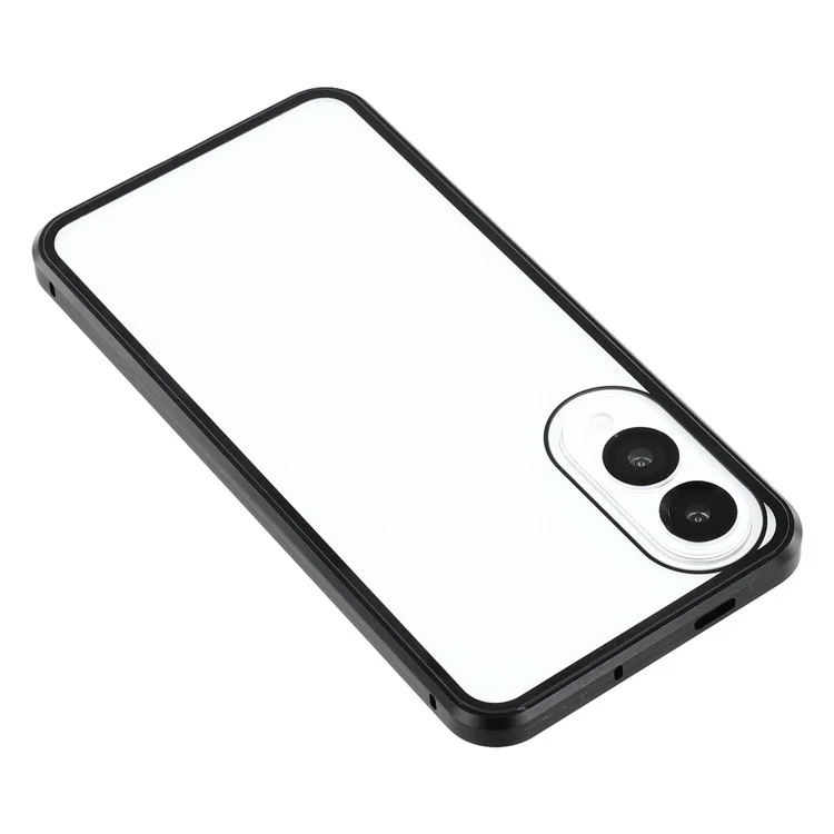 For Samsung Galaxy S25 Edge Case with Anti-Spy Screen Protector Tempered Glass Metal Phone Cover Magnetic Clasp - Black