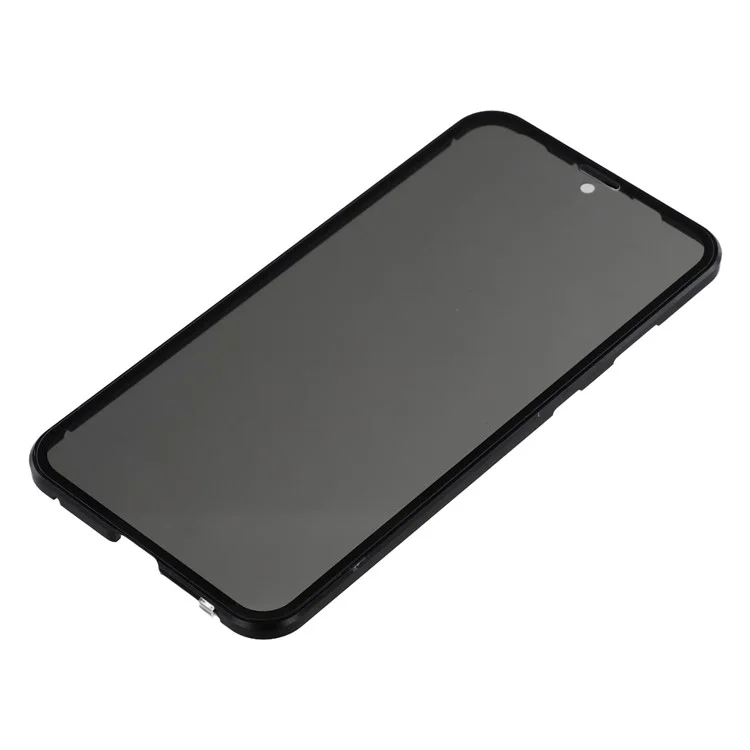 For Samsung Galaxy S25 Edge Case with Anti-Spy Screen Protector Tempered Glass Metal Phone Cover Magnetic Clasp - Black