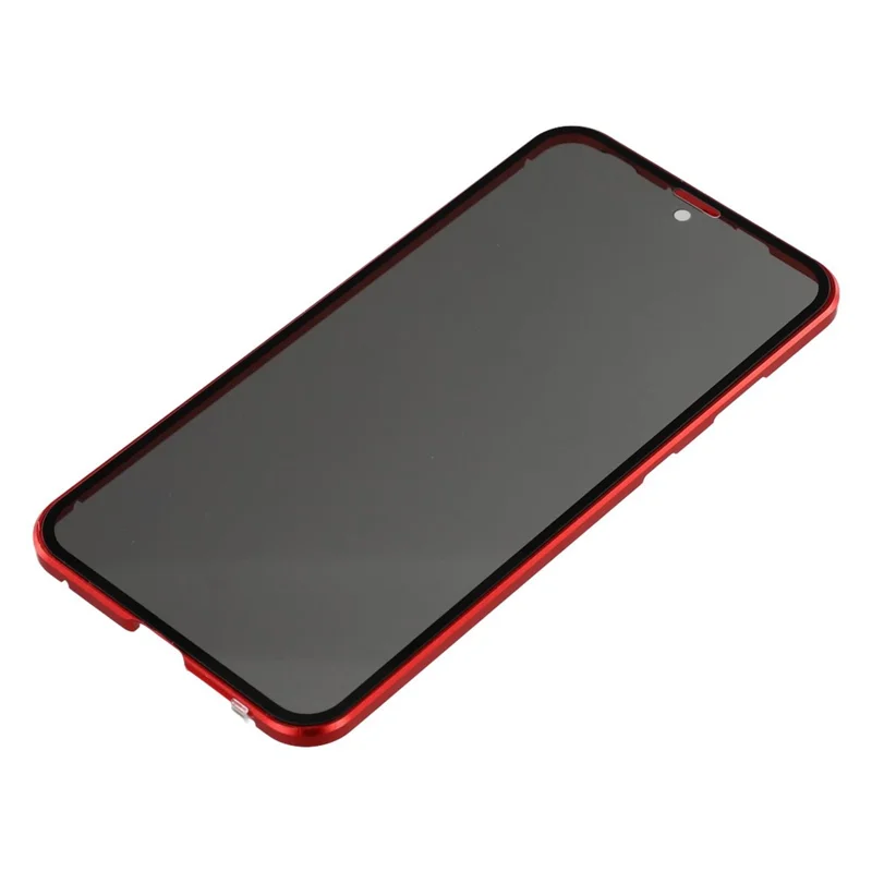 For Samsung Galaxy S25 Edge Case with Anti-Spy Screen Protector Tempered Glass Metal Phone Cover Magnetic Clasp - Red