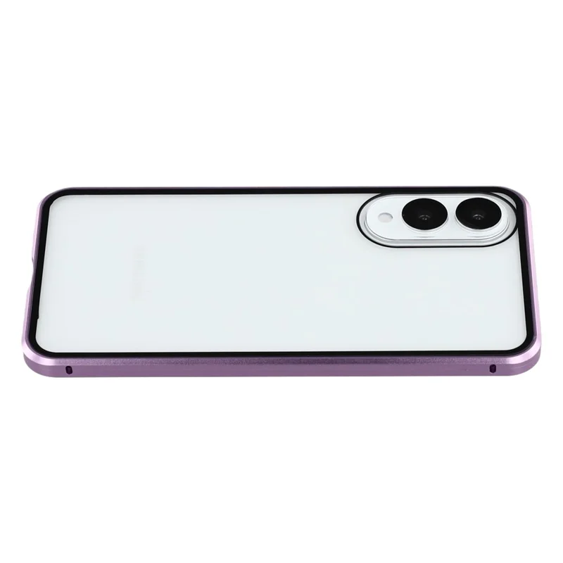 For Samsung Galaxy S25 Edge Case with Anti-Spy Screen Protector Tempered Glass Metal Phone Cover Magnetic Clasp - Purple